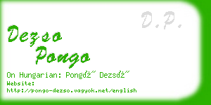 dezso pongo business card